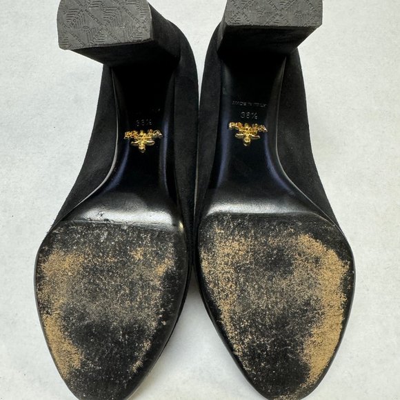 Prada Black Suede Heels, Size 38. Near new and nice!! - Picture 6 of 6